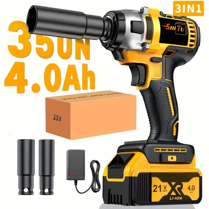 21V Wireless Impact Wrench High Torque 4000mAh Battery Rechargeable