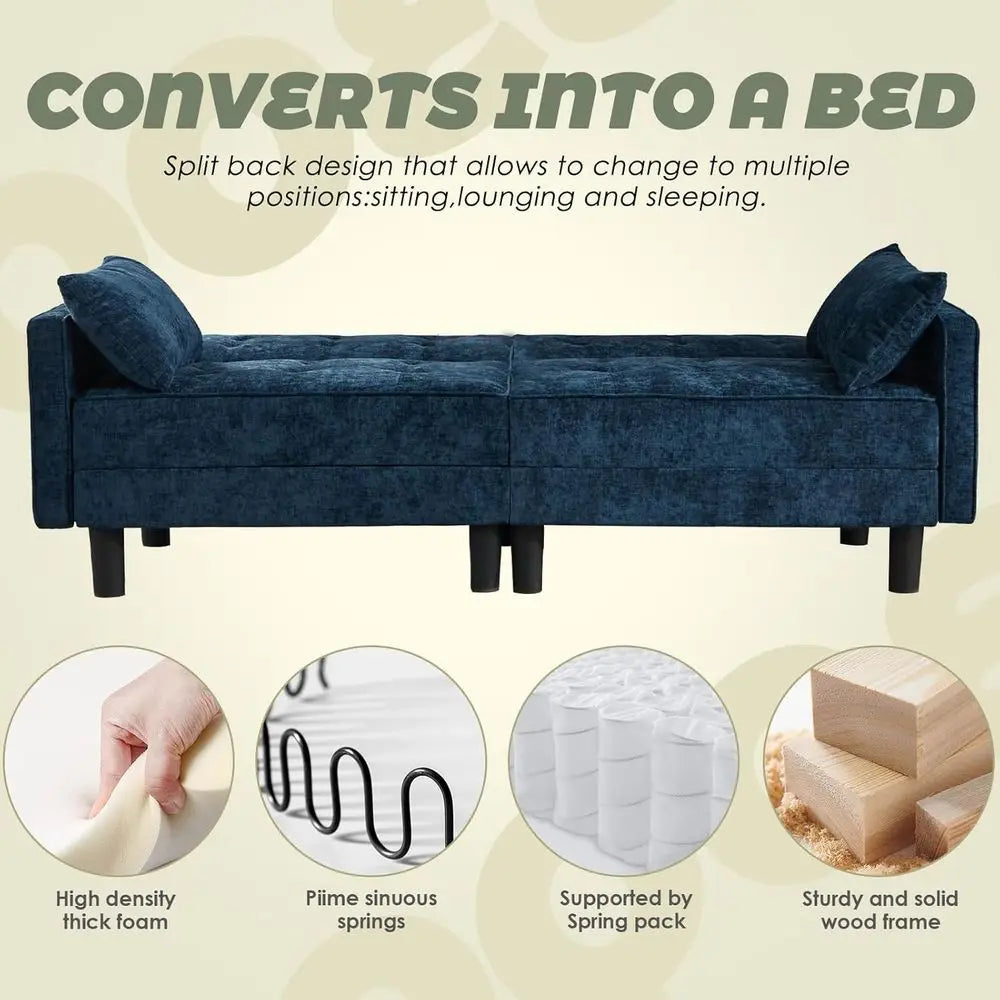 Convertible Sofa Bed With Adjustable Backrest For Living Rooms