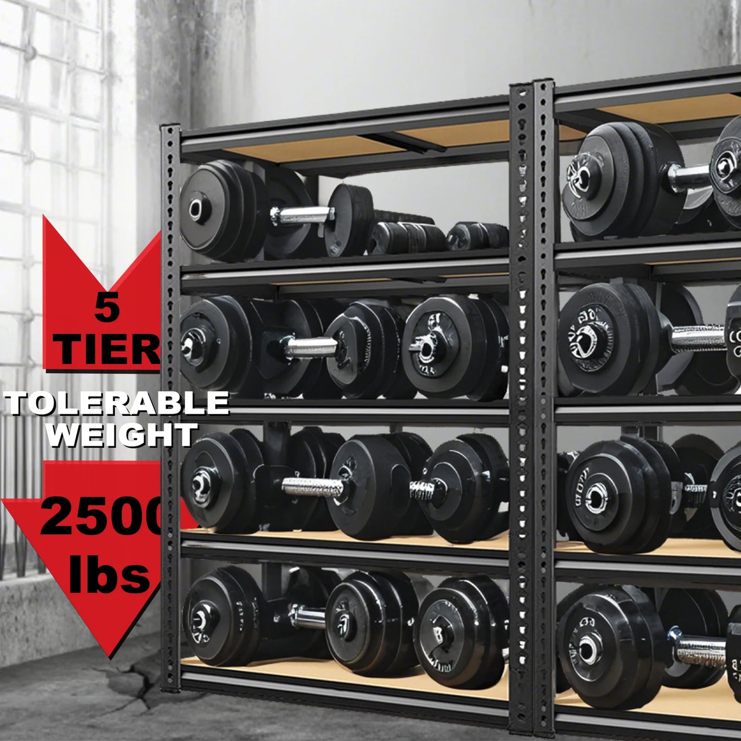 Heavy Duty Garage Shelving 2000Lbs Capacity Storage Racks