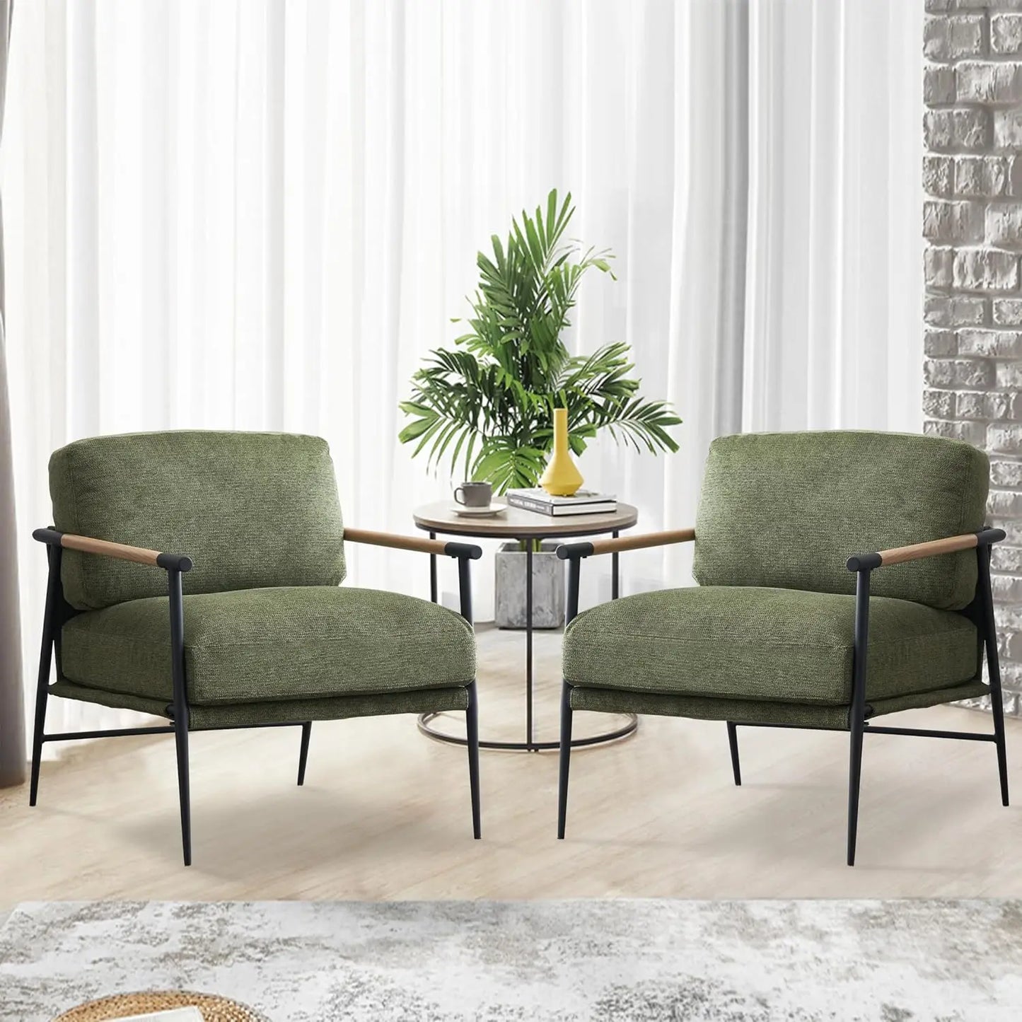 Todranic Chenille Accent Armchair Mid Century Modern Lounge Chair