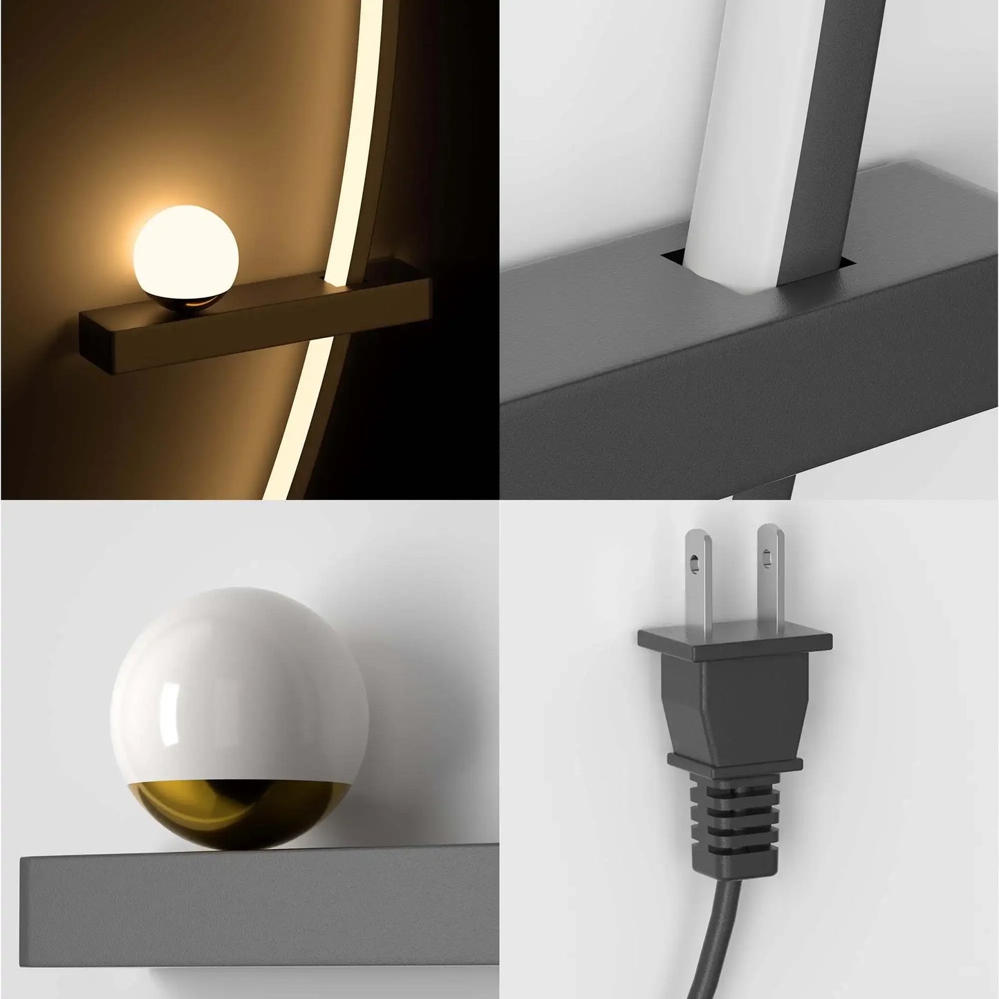 2 Pack Modern Arc LED Wall Lamp With Adjustable Arm For Indoor Bedroom Use Warm White 3000K