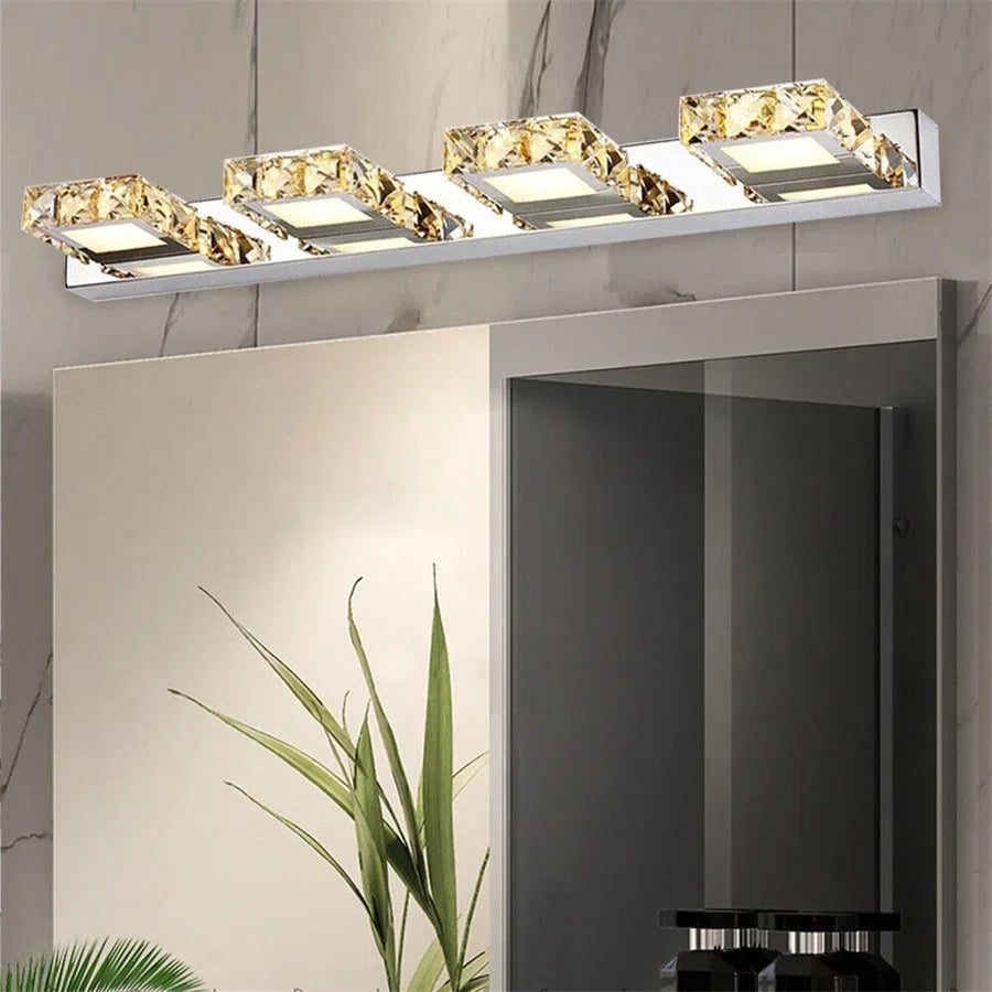 LED Crystal Vanity Mirror Bathroom Wall Light Fixture