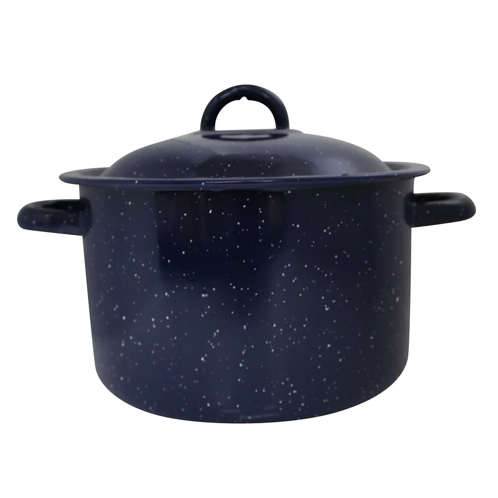 Enamel Stock Pot With Double Handles Oven Safe Durable Steel