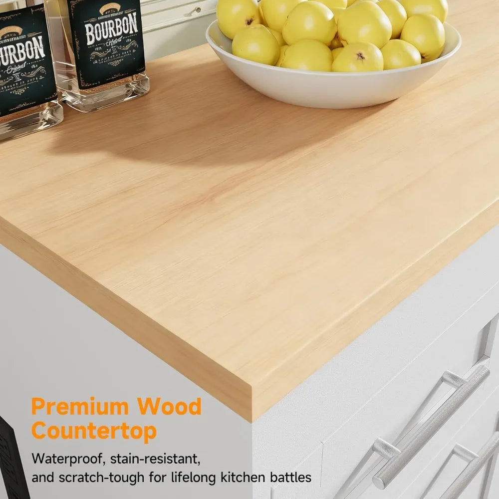RBXC Concho Kitchen Island With Expandable Dining Table