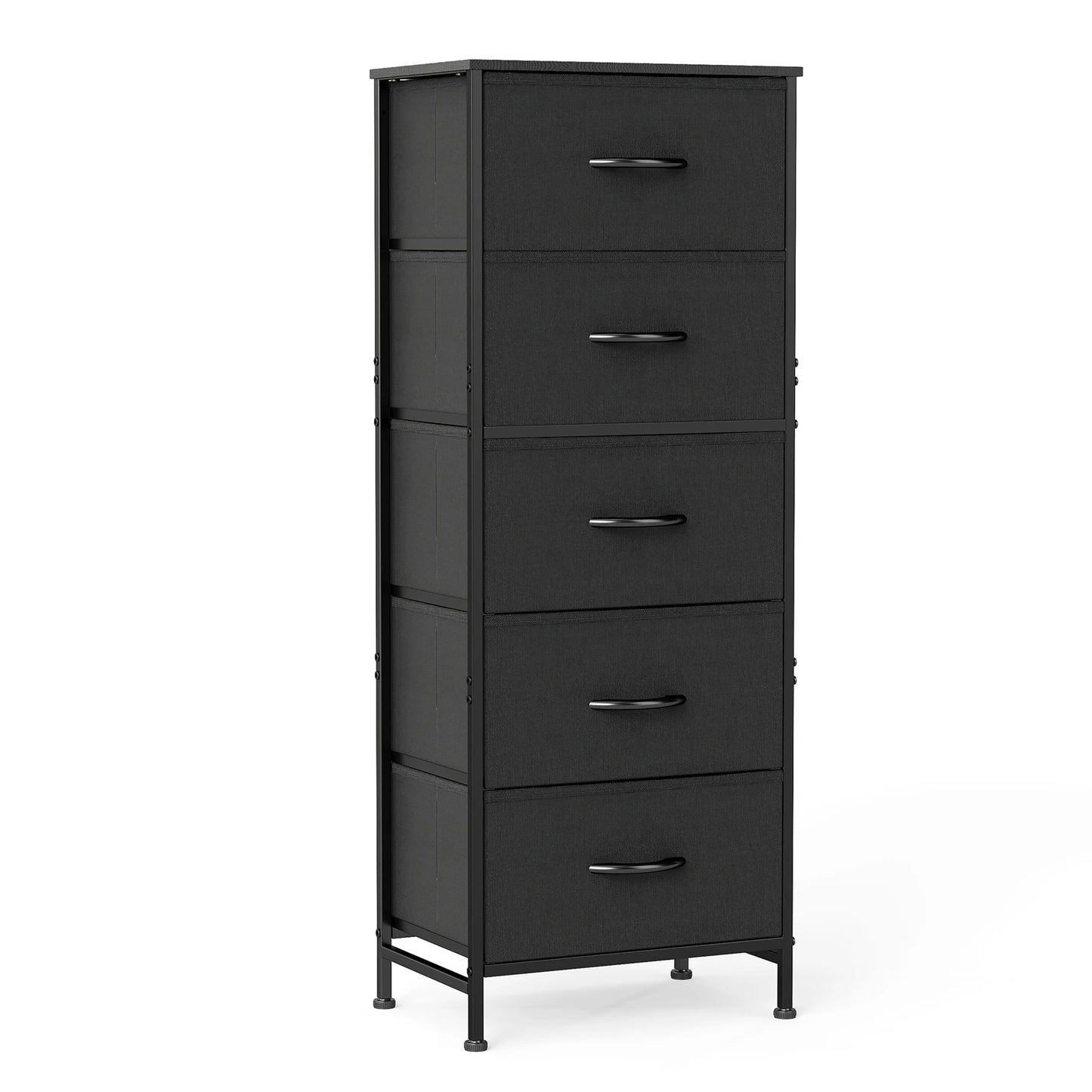 JHK Dresser With 5 Fabric Drawers For Bedroom Storage Cabinet