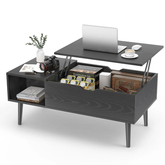 JHK Lift Top Coffee Table Deluxe Adjustable Living Room StorageSolutionMaximization