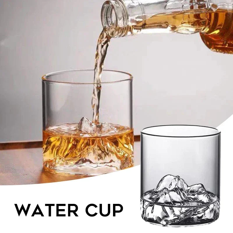 NONEDrinkware Glass Mountain Viewing Cup Mount Fuji Novelty Whiskey Cup