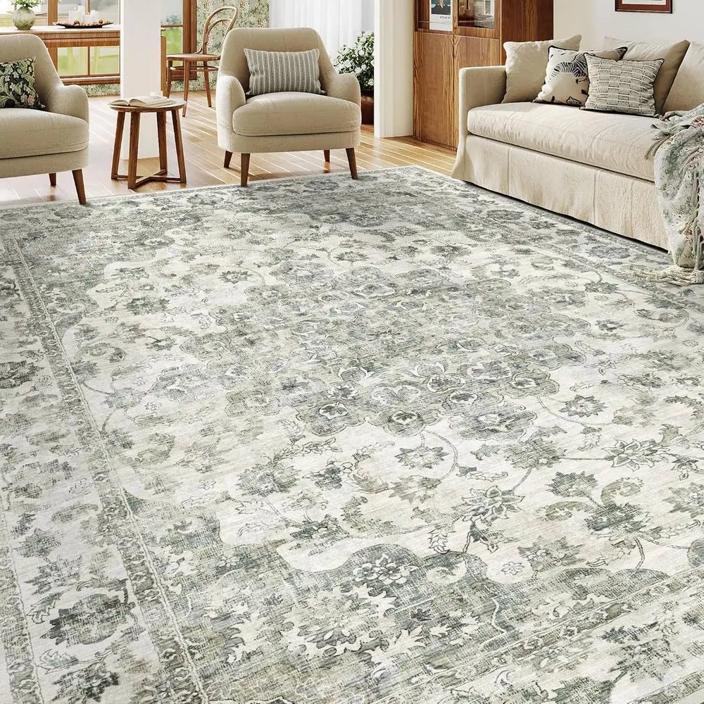 Polyester Area Rug Non Slip Washable For Living Room Bedroom