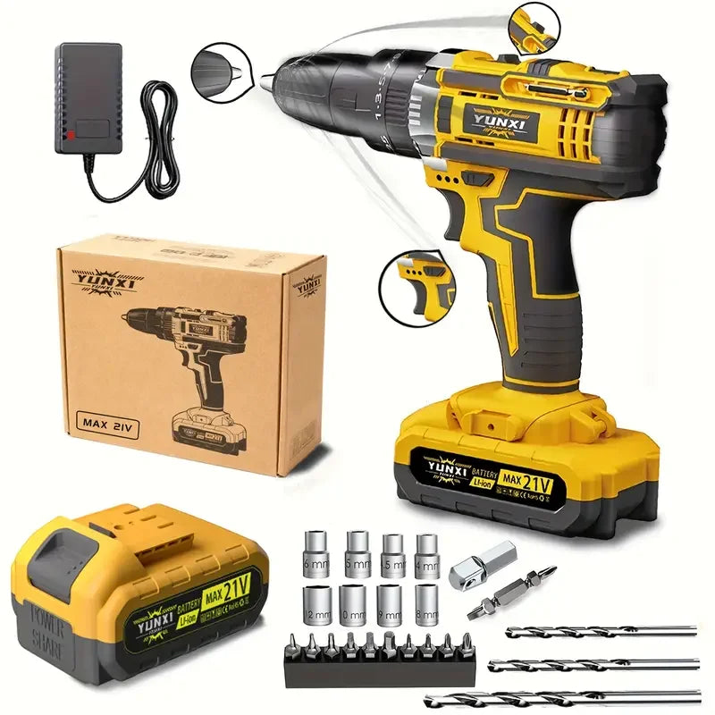 21V Wireless Impact Wrench High Torque 4000mAh Battery Rechargeable
