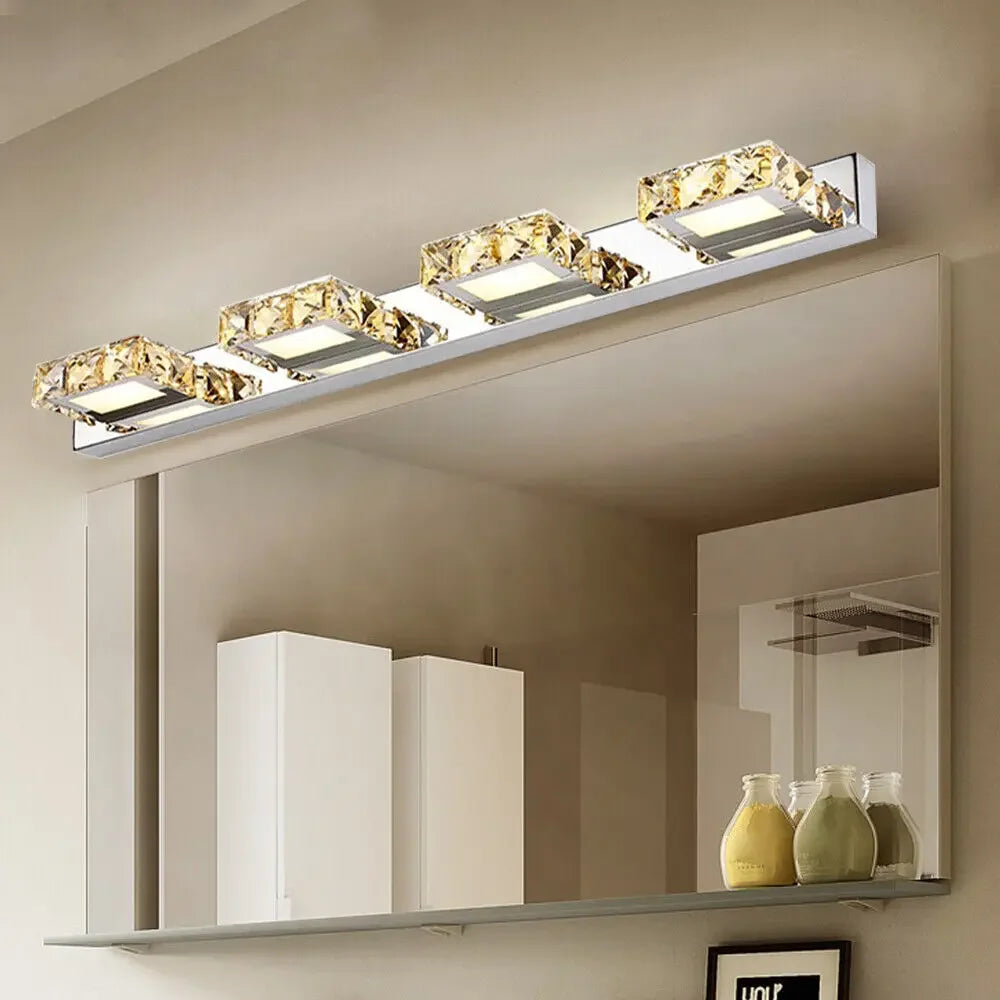 LED Crystal Vanity Mirror Bathroom Wall Light Fixture
