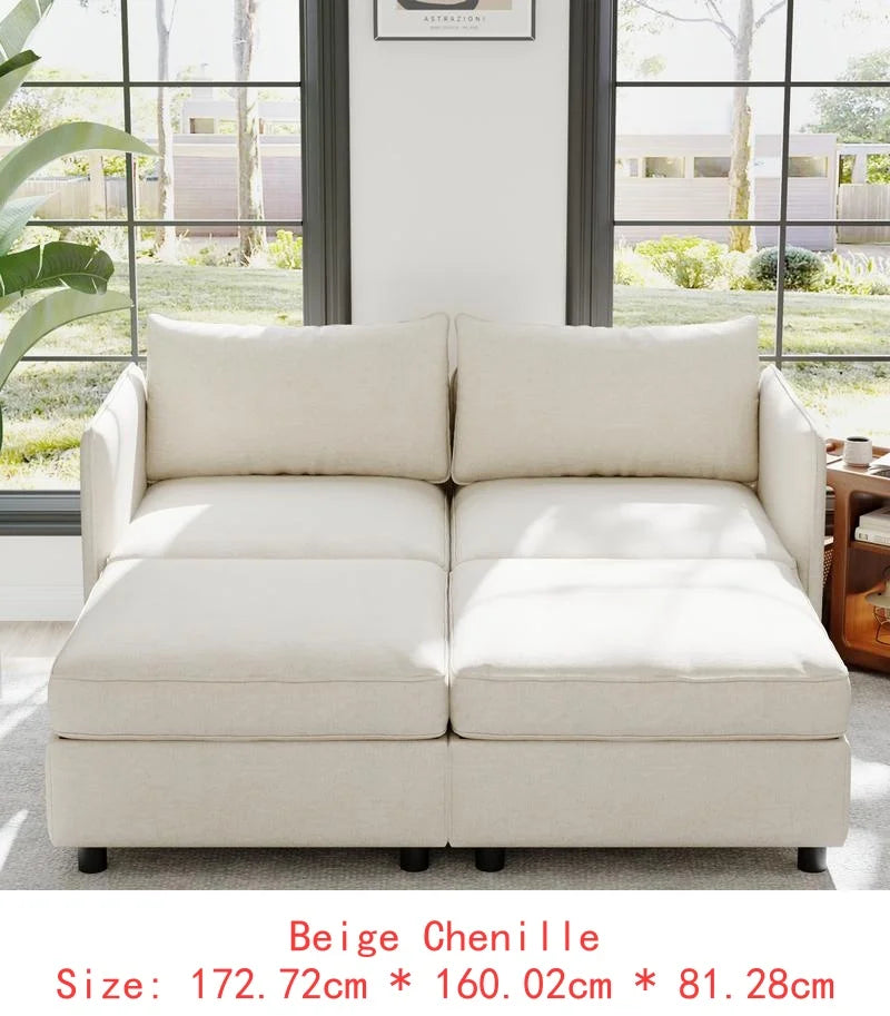 Modular Sectional Sofa Set With Storage For Living Room