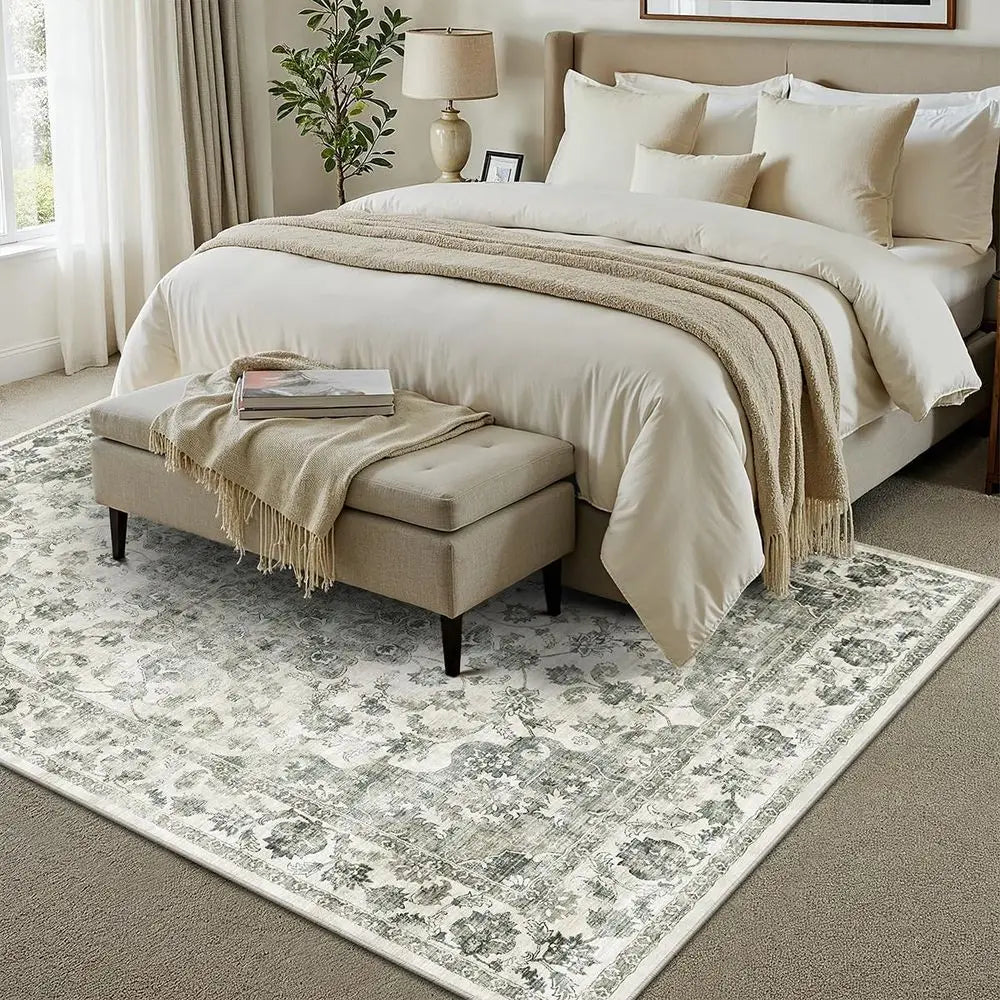 Polyester Area Rug Non Slip Washable For Living Room Bedroom