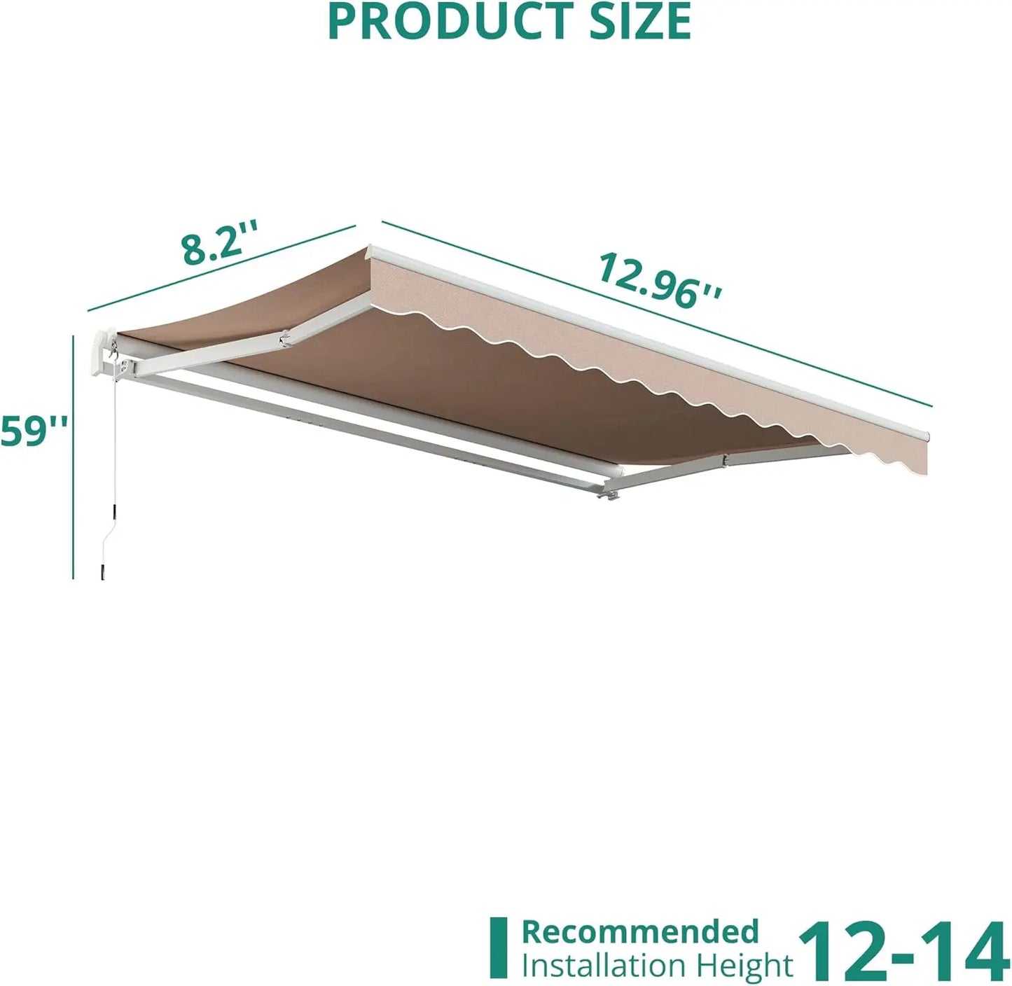 XMSJ Retractable Awning For Outdoor Patio Cafe Courtyard