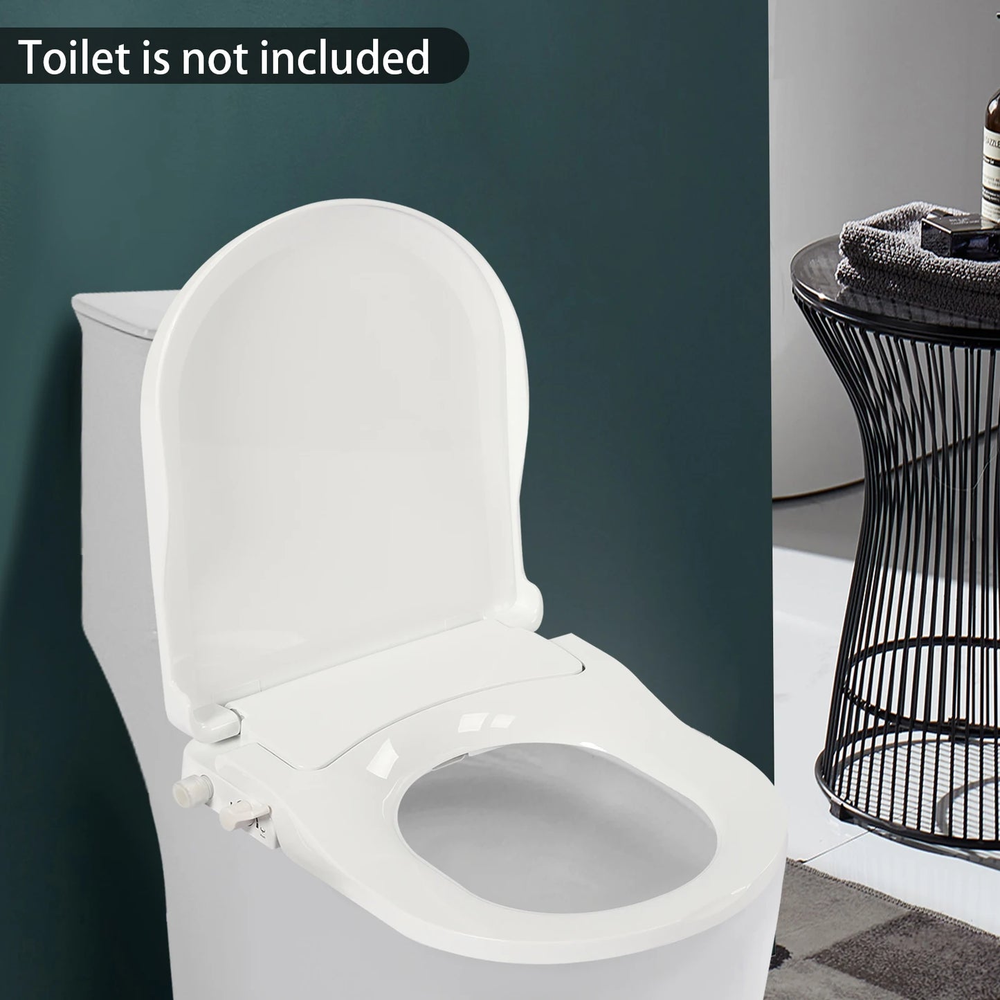 Non Electric Bidet Toilet Seat With Dual Nozzles For Elongated Toilets And Clean Hose