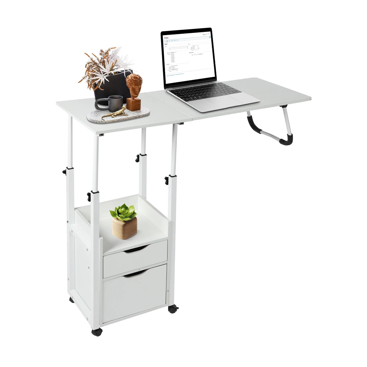 Bymaocar Adjustable Movable Bedside Table Overbed Desk