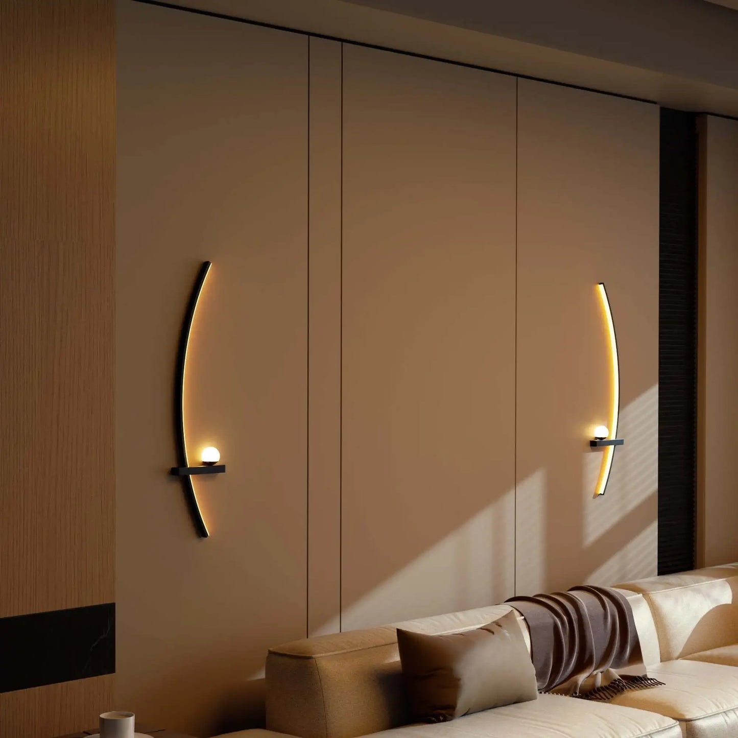 2 Pack Modern Arc LED Wall Lamp With Adjustable Arm For Indoor Bedroom Use Warm White 3000K