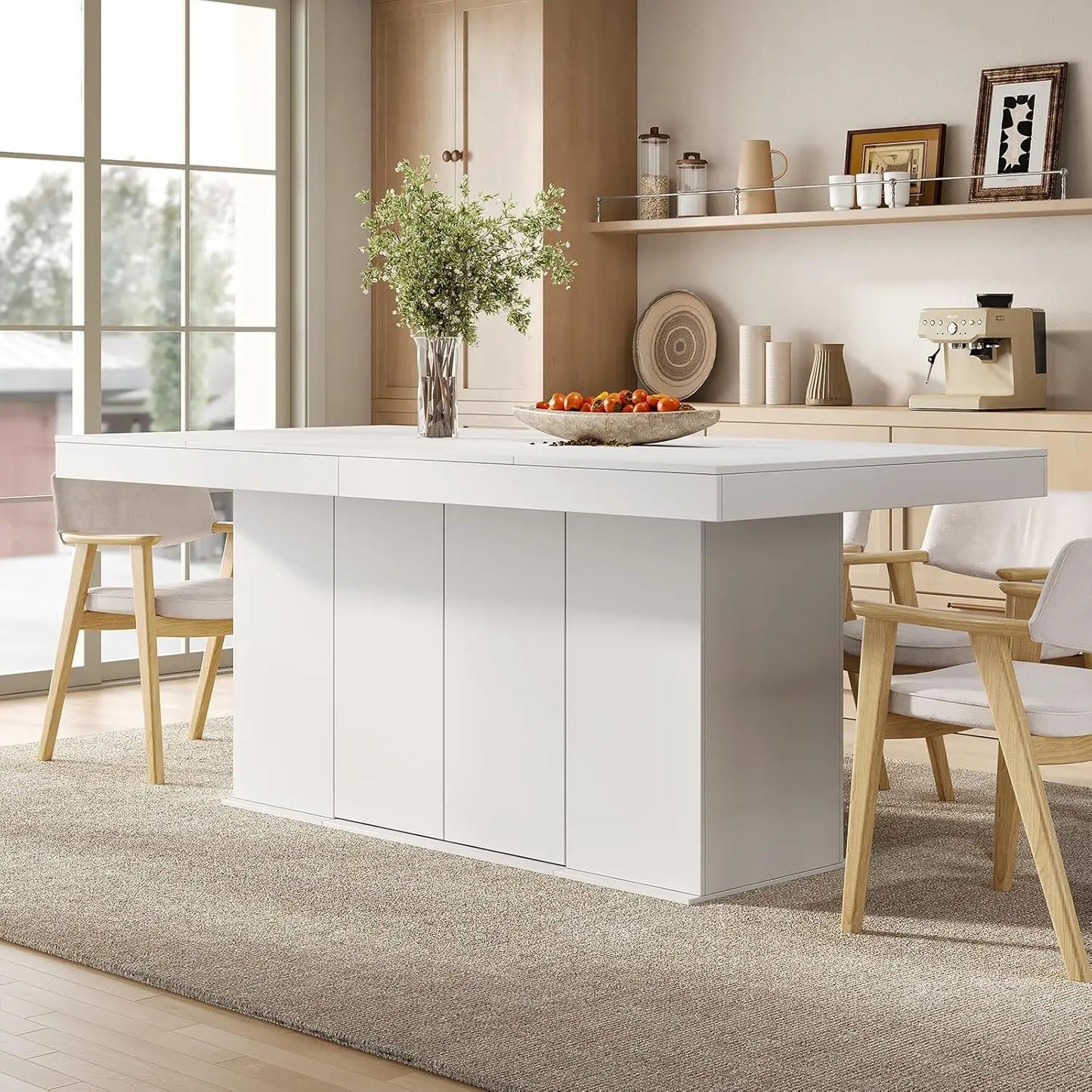 Counter Height Dining Table With Storage Cabinet