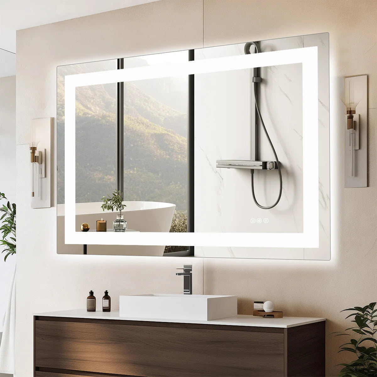 JHK LED Wall Mounted Bathroom Vanity Mirror With Memory Function