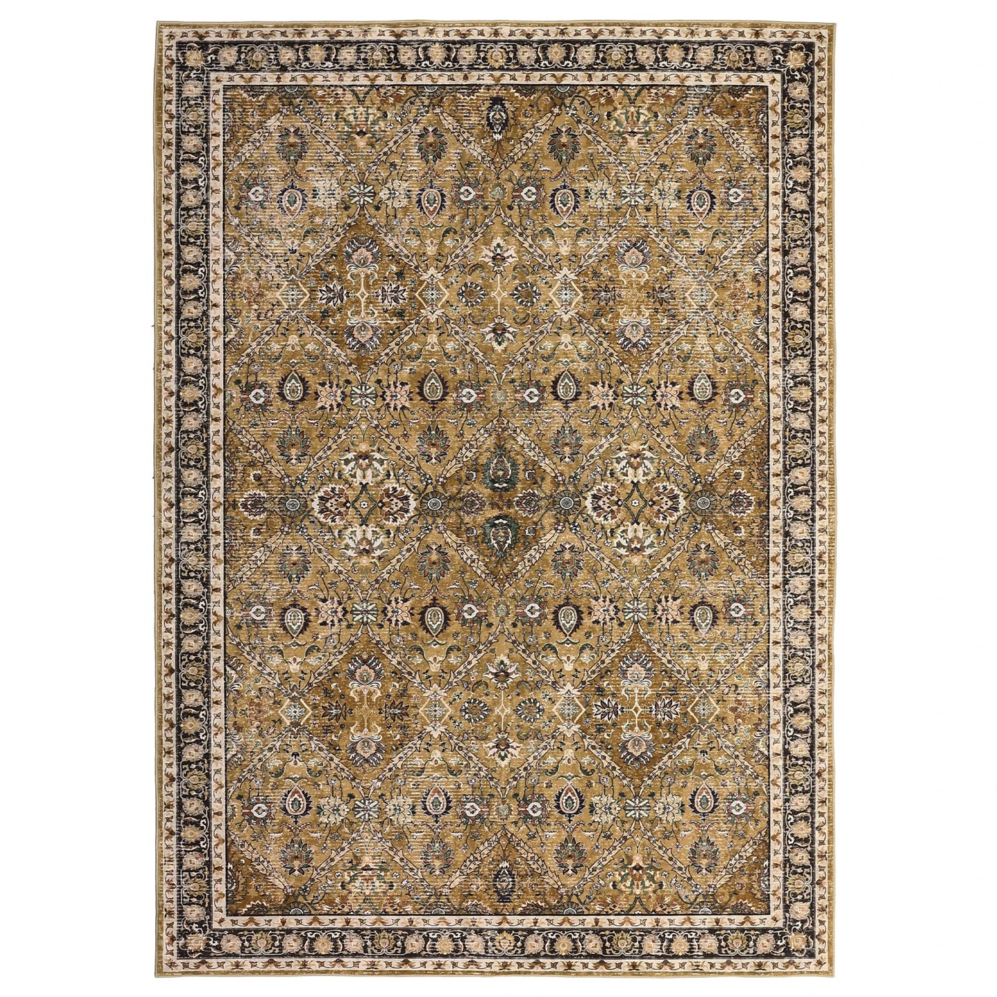 NONECN Moroccan Trellis Living Room Rug Non Slip Machine Washable