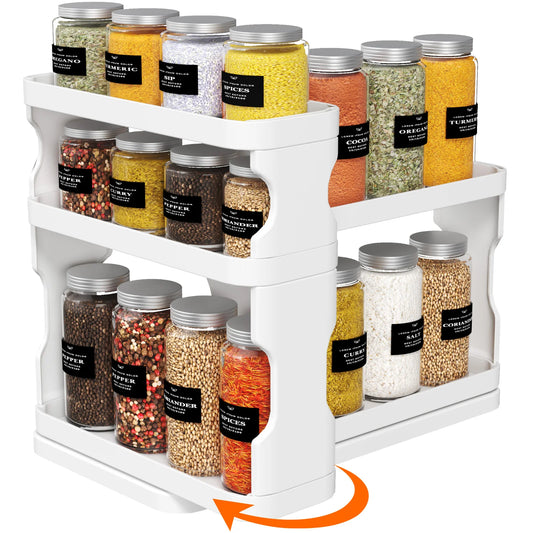 Lifewit 3-Tier Spice Rack Organizer For Cabinet With Slide Rotate