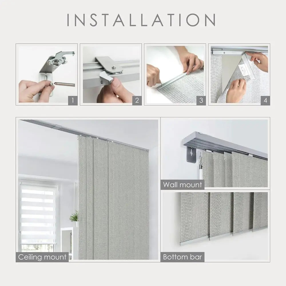 Cordless Sliding Panel Track Room Dividers for Space Separation
