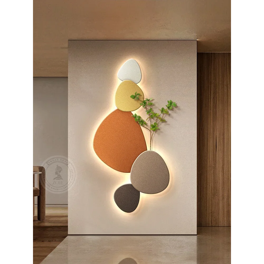 Decorative Wall Lamp And Plant Wall Art