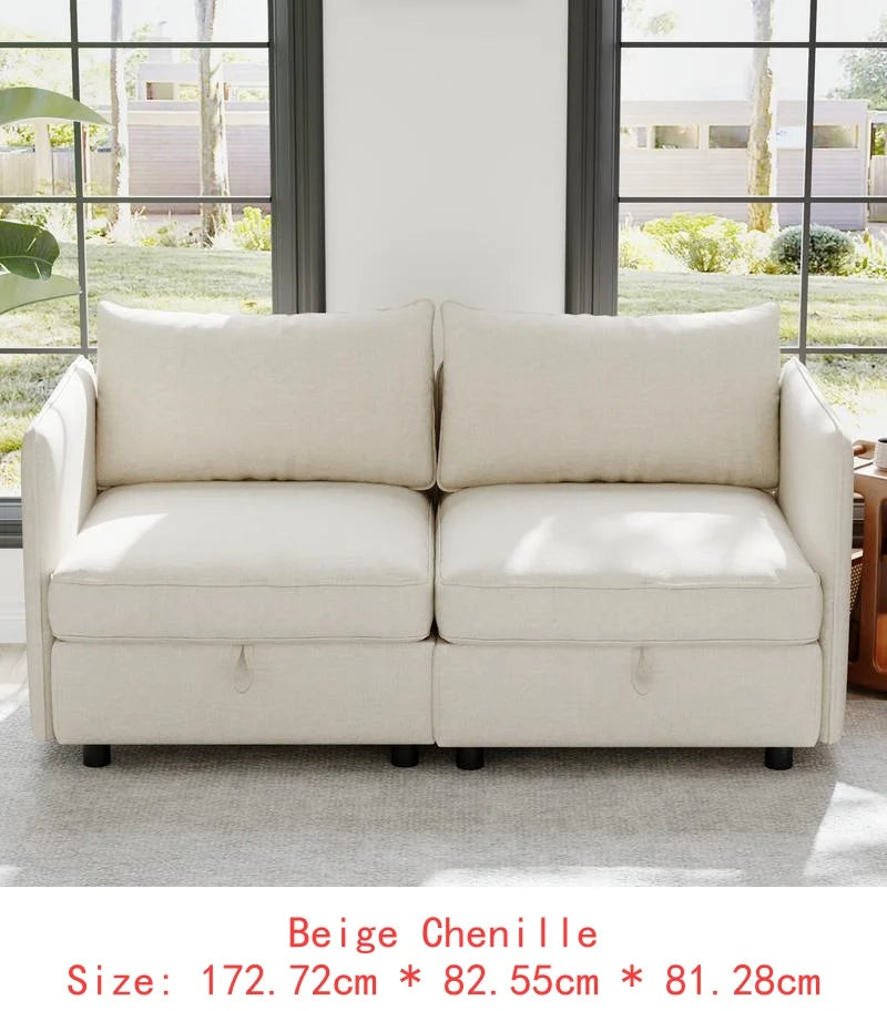 Modular Sectional Sofa Set With Storage For Living Room