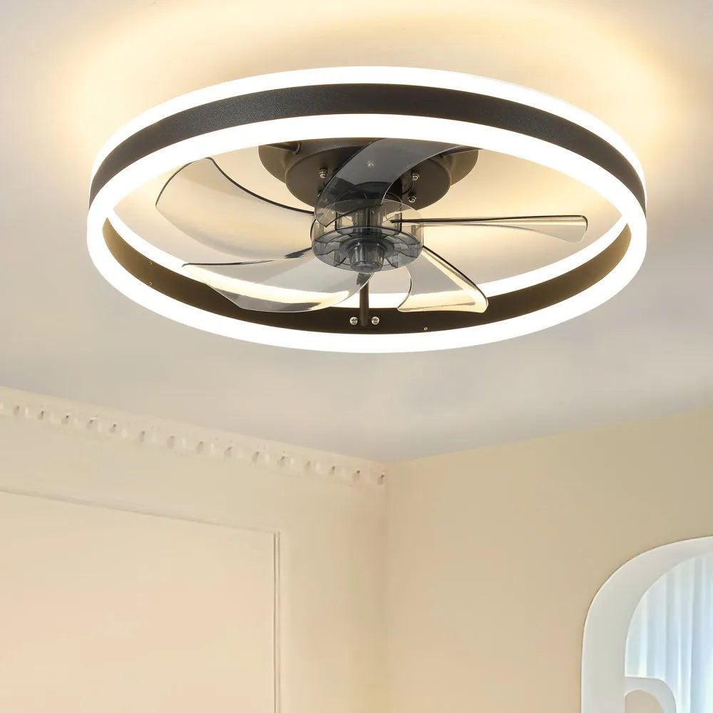 Gutoos Smart LED Ceiling Fan With Light App Remote Control Dimmable 6 Speeds For Living Room And Bedroom