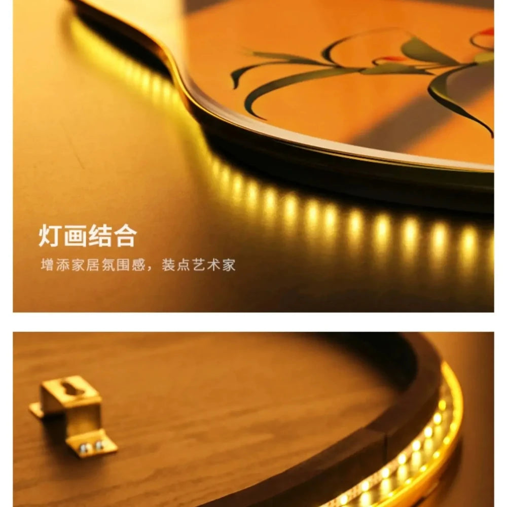 Decorative Wall Lamp And Plant Wall Art