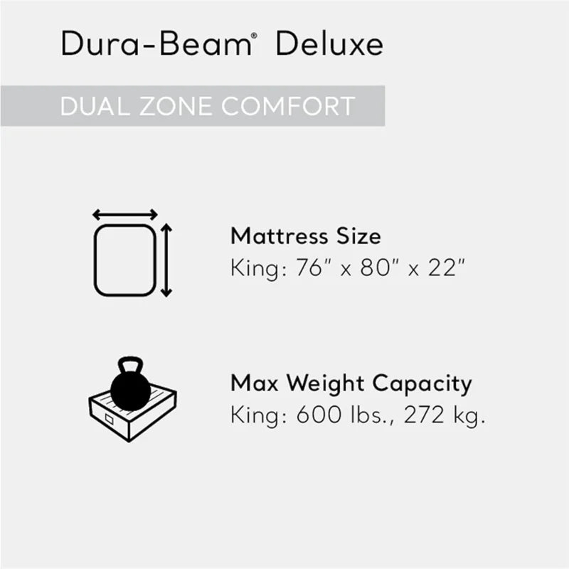 Dura Beam Deluxe Dual Zone Air Mattress With Pump