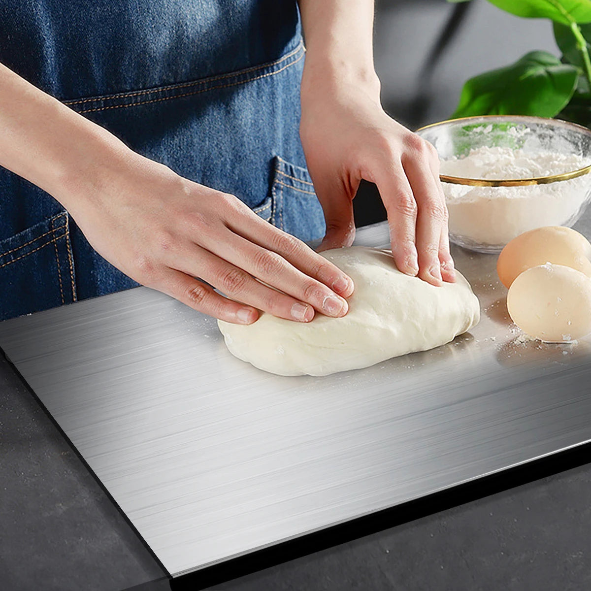 304 Stainless Steel Cutting Board Rolling Kitchen Prep Surface