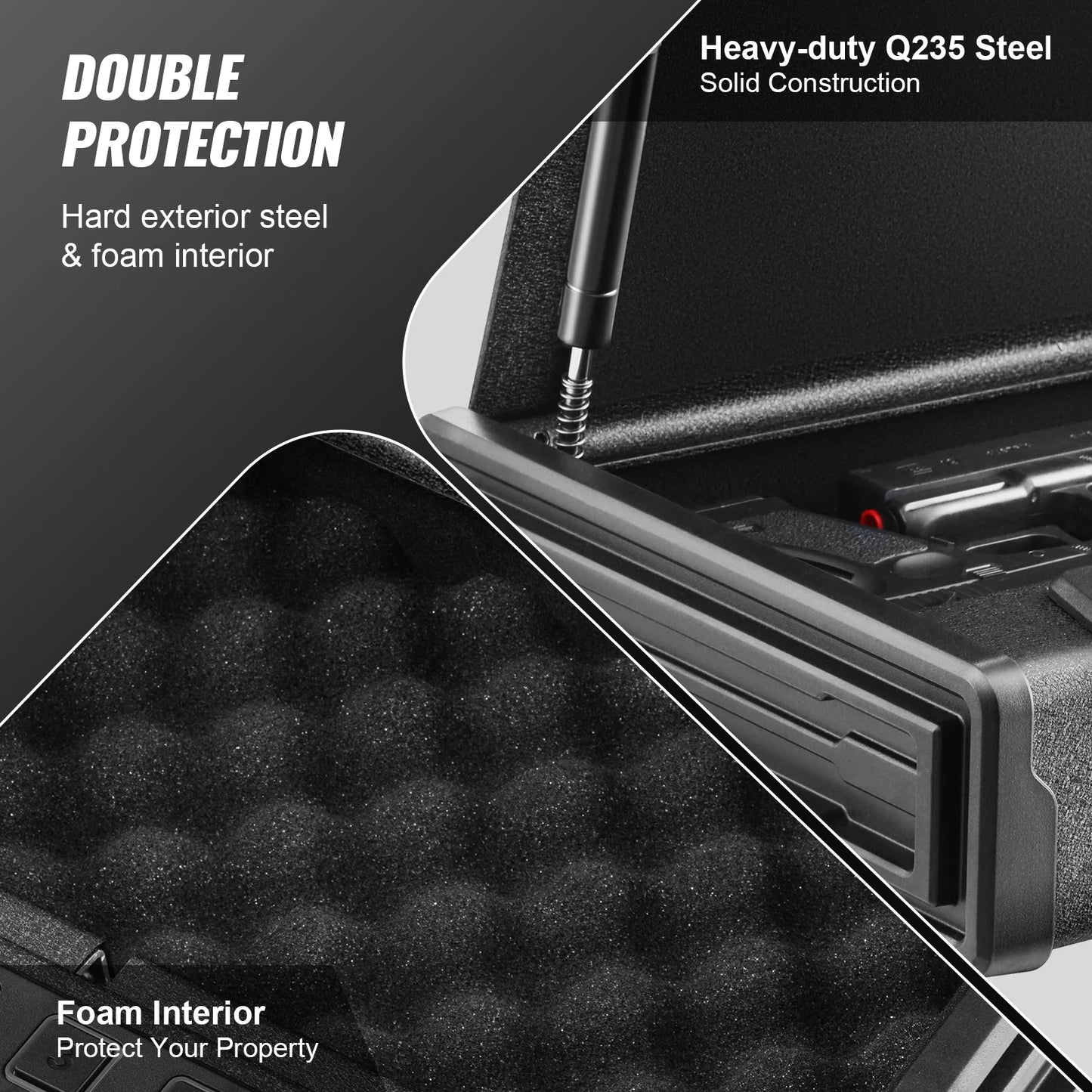 VEVOR Gun Safe Biometric 3-Way Quick Access Pistol Case