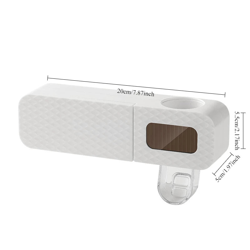 Smart Toothbrush Rack Wall Mounted 3 Slot With Intelligent Drying And Toothpaste Dispenser