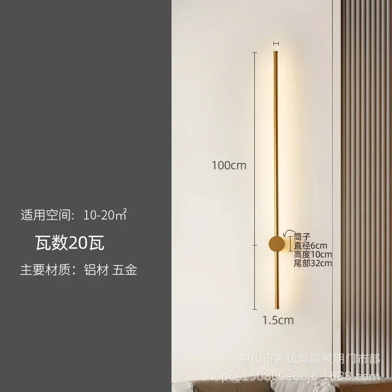 ENERLORD Nordic Luxury LED Strip WallMounted Lamp BedroomSpace BedsideLighting ReadingLight