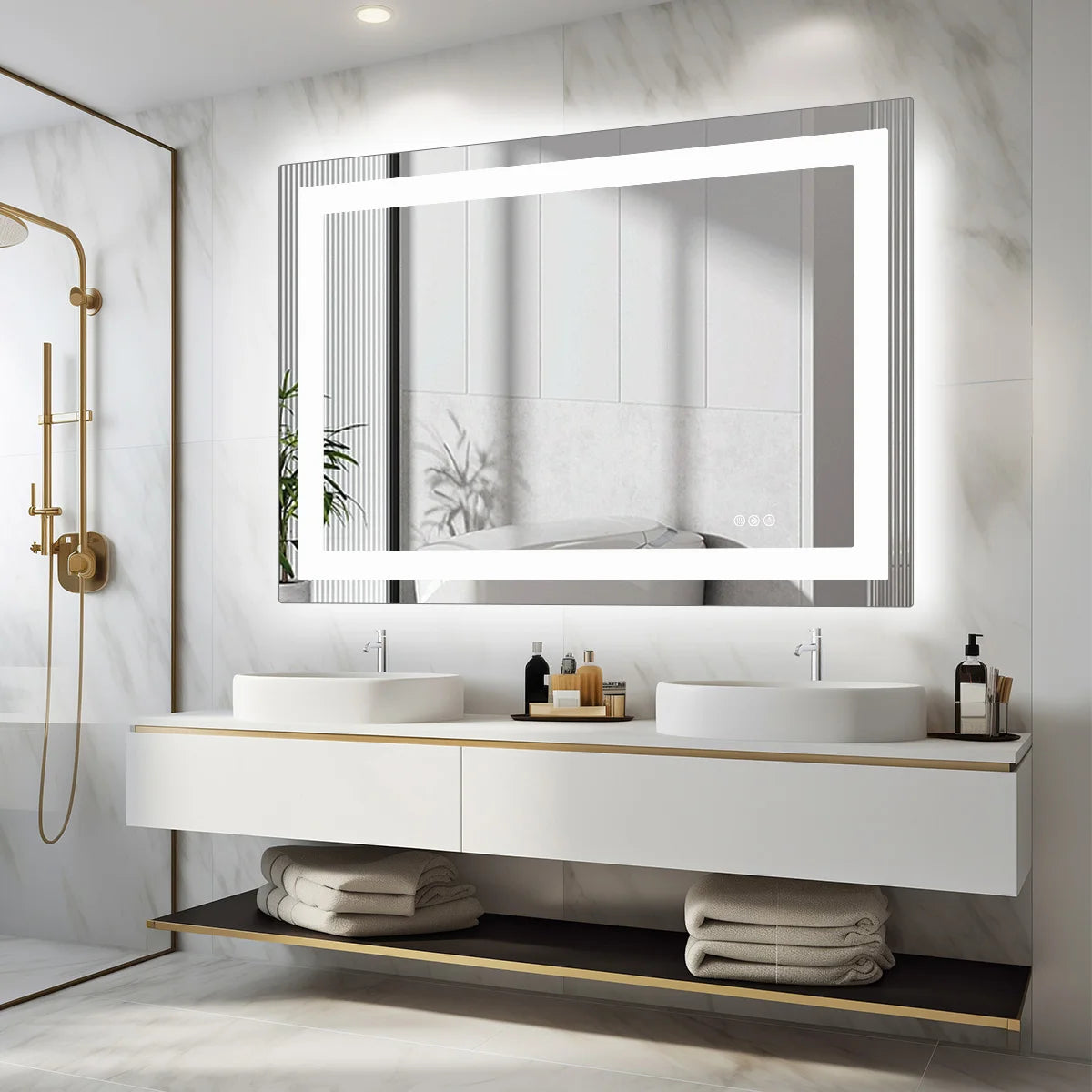 JHK LED Wall Mounted Bathroom Vanity Mirror With Memory Function