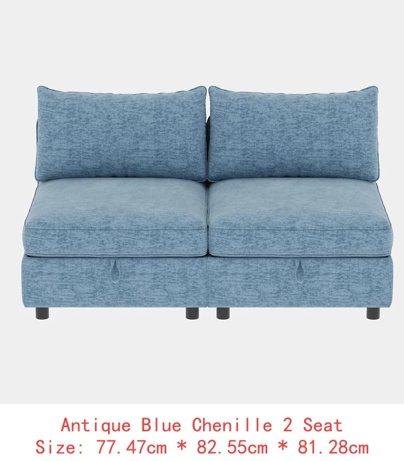 Modular Sectional Sofa Set With Storage For Living Room