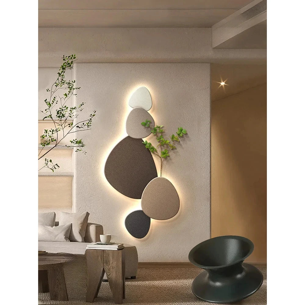 Decorative Wall Lamp And Plant Wall Art