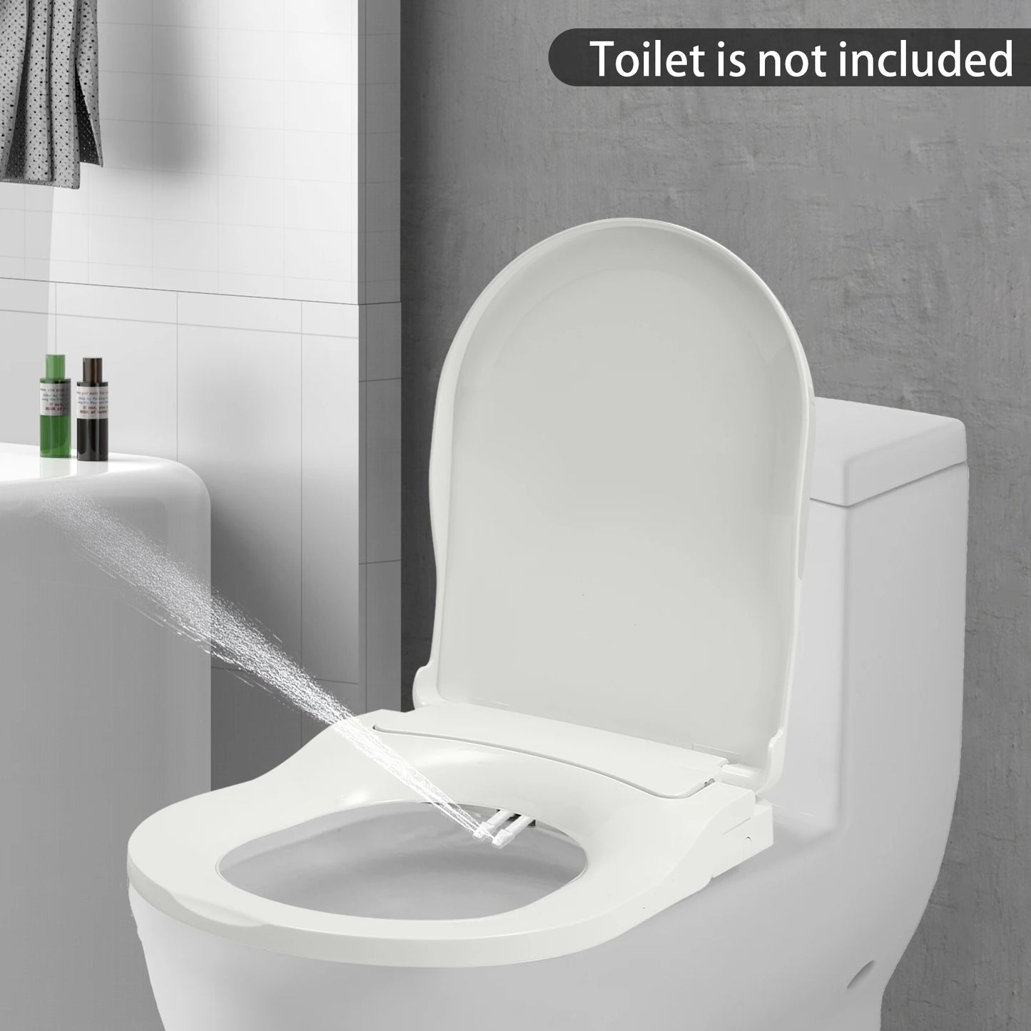 Non Electric Bidet Toilet Seat With Dual Nozzles For Elongated Toilets And Clean Hose