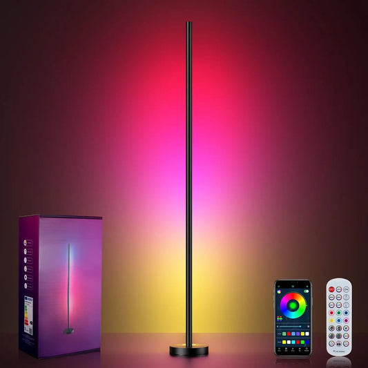 Smart RGBICW LED Corner Floor Lamp With Music Sync