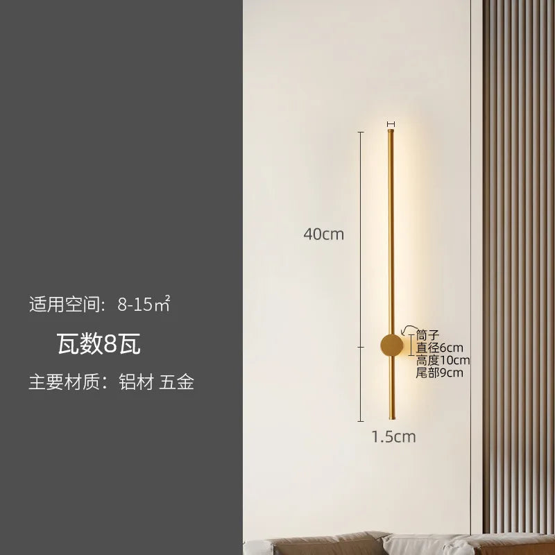 ENERLORD Nordic Luxury LED Strip WallMounted Lamp BedroomSpace BedsideLighting ReadingLight