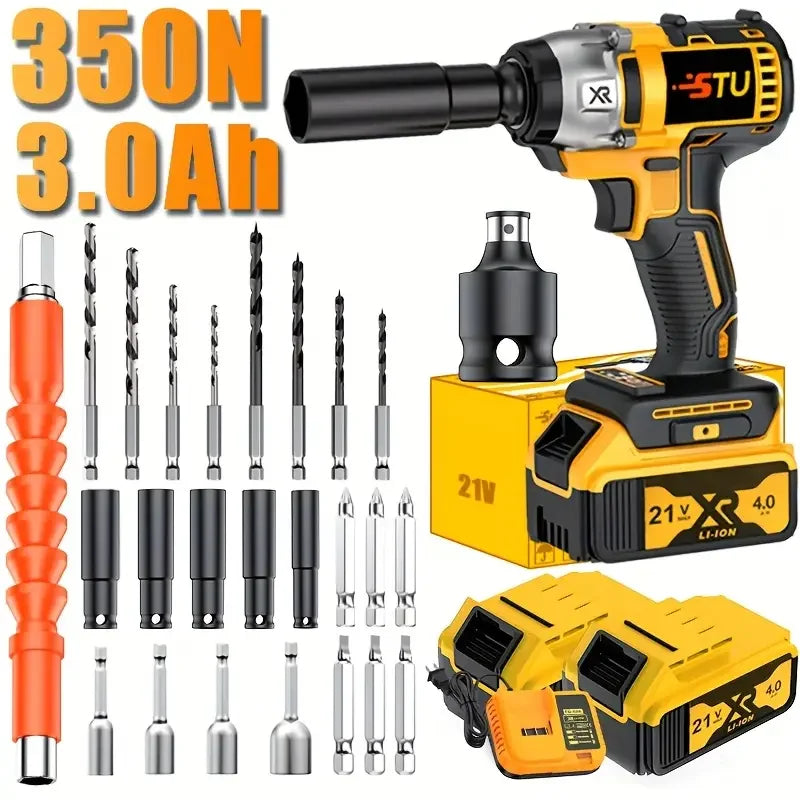21V Wireless Impact Wrench High Torque 4000mAh Battery Rechargeable