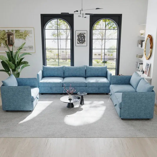 Modular Sectional Sofa Set With Storage For Living Room