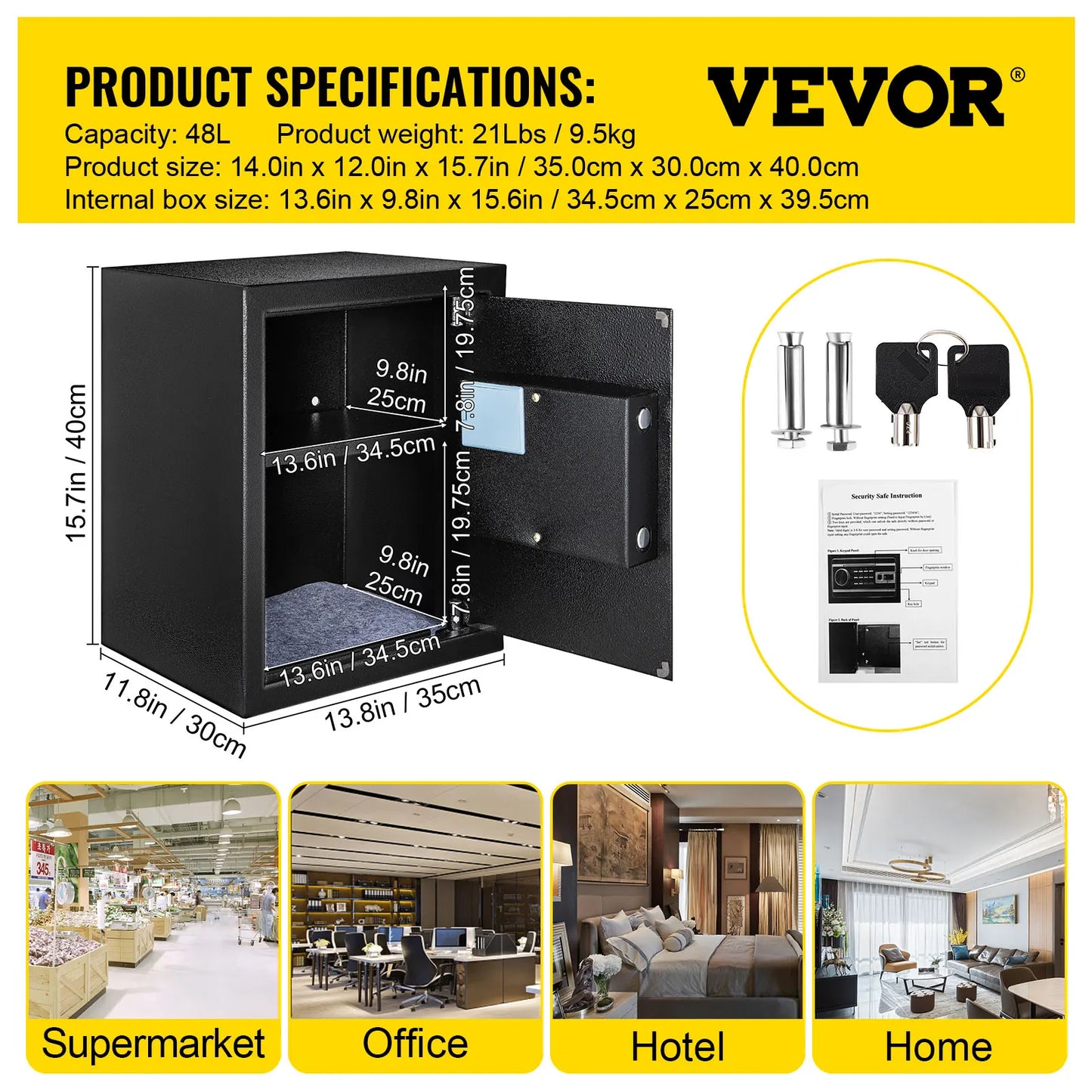 SucceBuy Fingerprint Safe Deposit Box Digital Electronic Hidden Piggy Bank