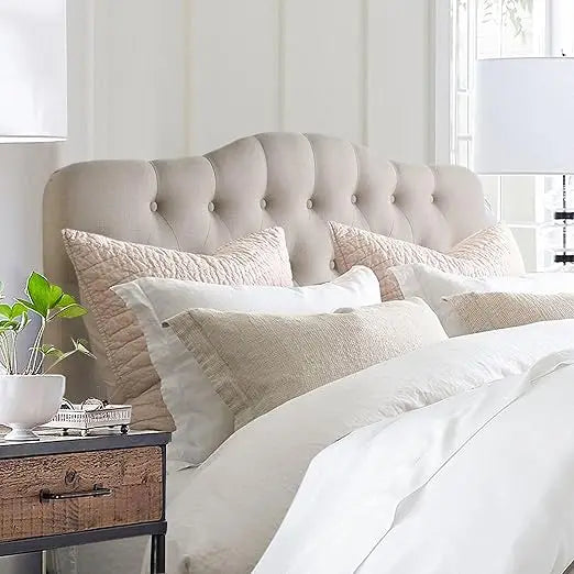 Rosevera Givanna Adjustable Height Headboard Linen Upholstery Button Tufting
