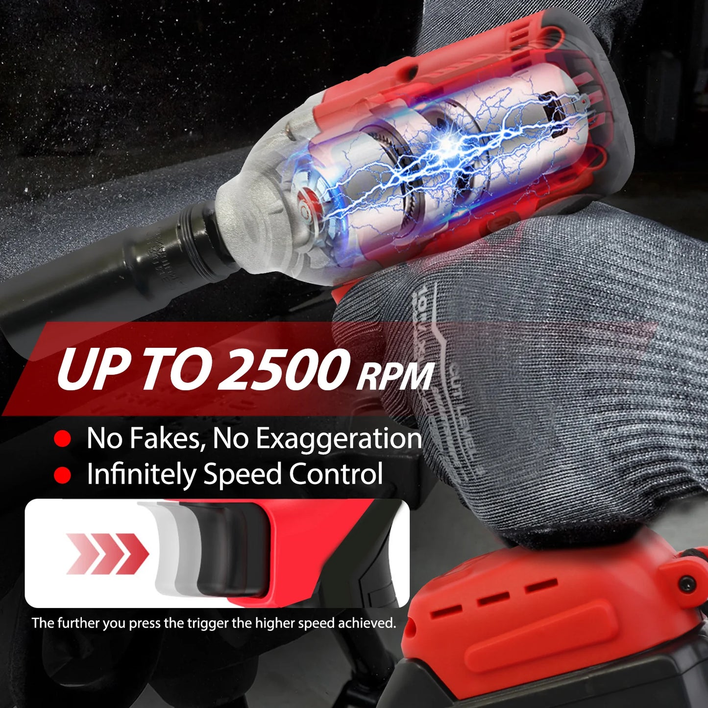 Cordless Brushless Impact Drill Wrench 1000 Nm 20V Tool