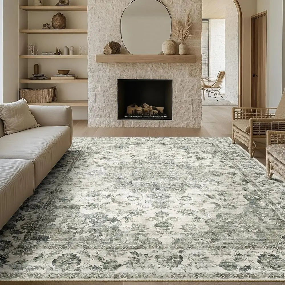 Polyester Area Rug Non Slip Washable For Living Room Bedroom