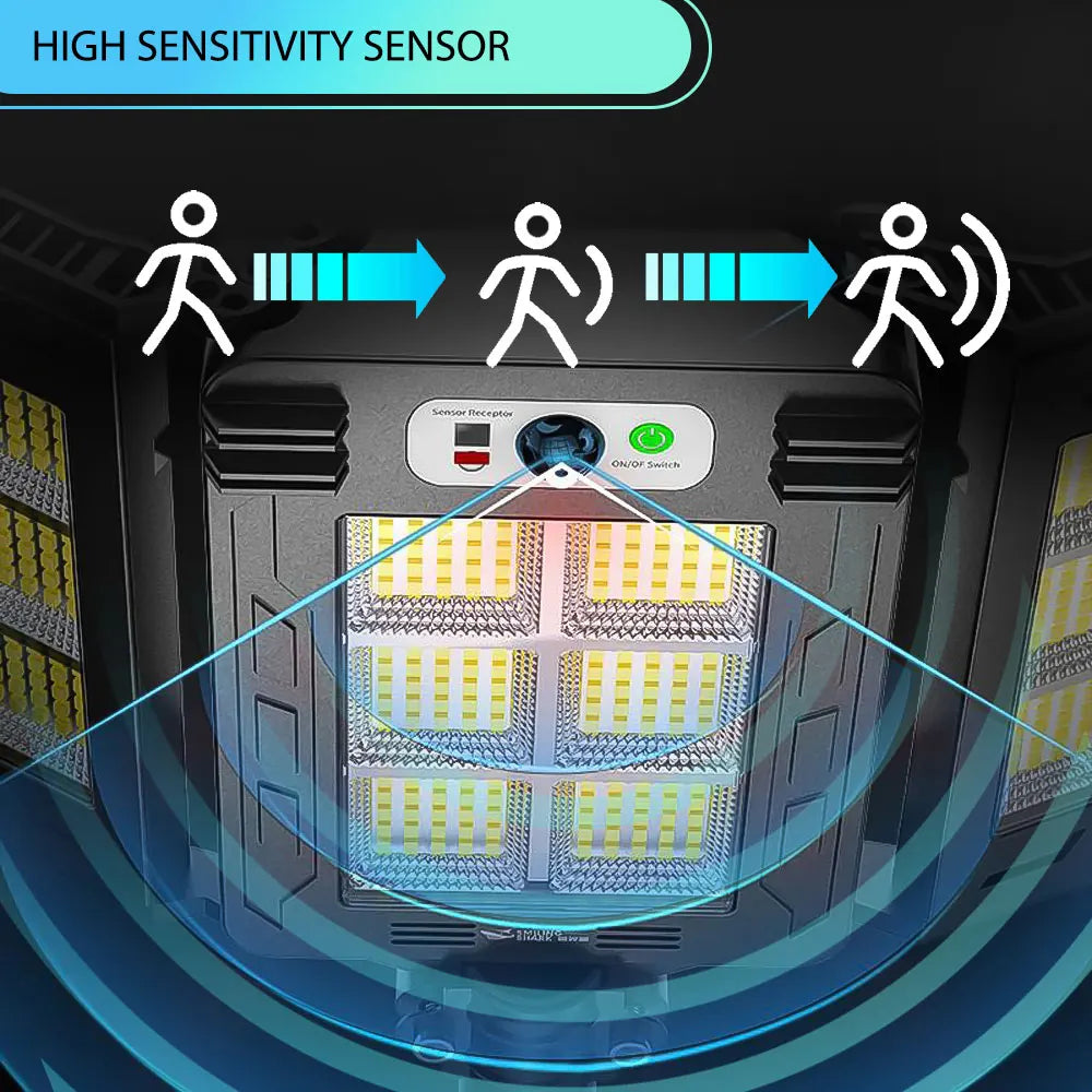 LED Solar Flood Lights 800LED Motion Sensor Remote IP66 Waterproof