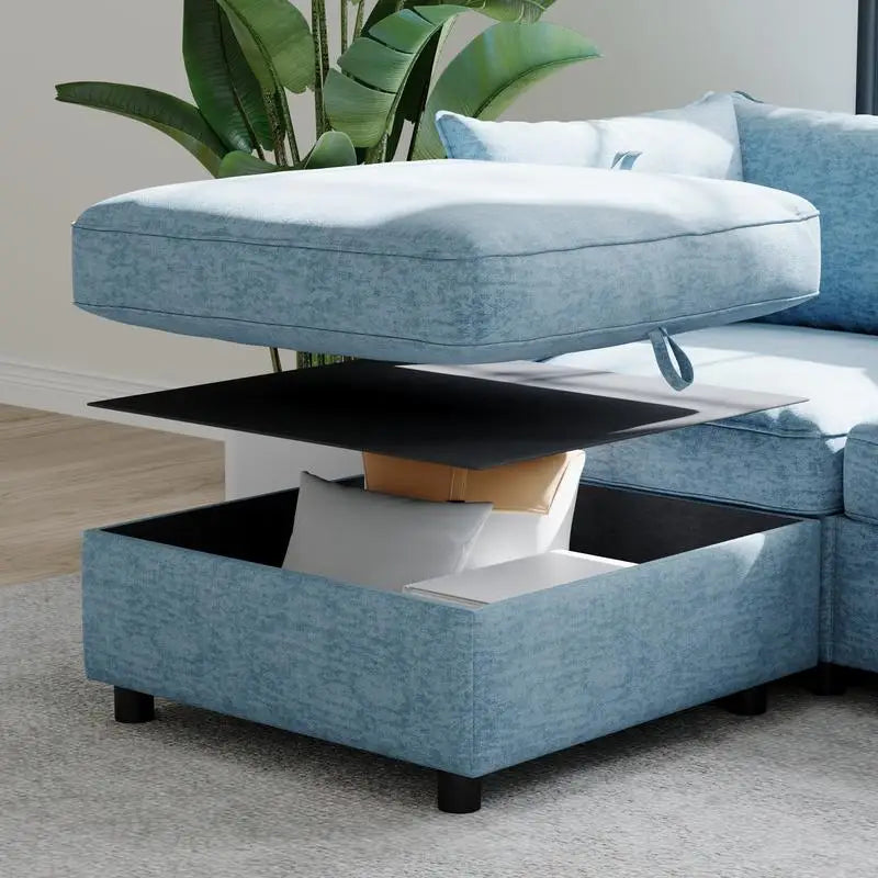 Modular Sectional Sofa Set With Storage For Living Room