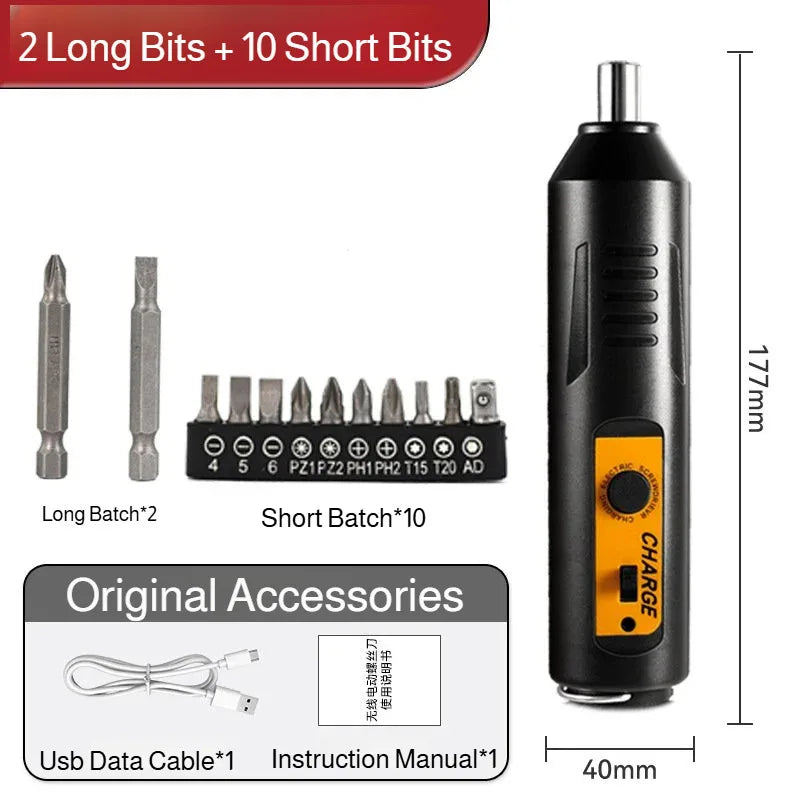 Rechargeable Multifunction Electric Screwdriver Set With Intelligent Impact
