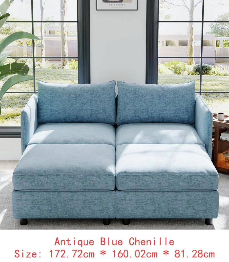 Modular Sectional Sofa Set With Storage For Living Room